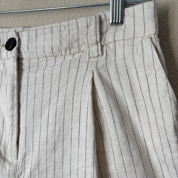 Rails Linen Blend High Rise Ilena Ivory Pinstripe Shorts - Picture 6 of 13